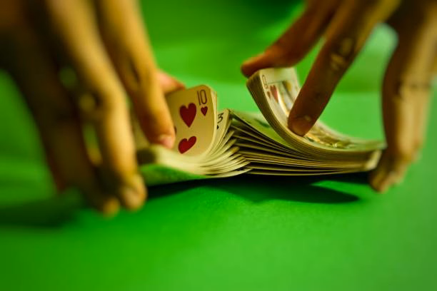 Focused player deciding next move in Teen Patti
